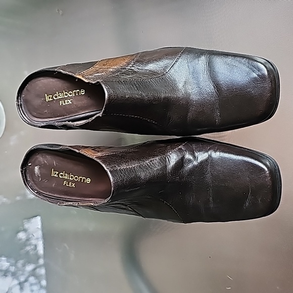 Liz Claiborne Flex Brown Leather Mules Booties Sz 8 - Picture 4 of 4